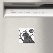 Aimant Monogramme de Pleine lune de faucon (In Situ (Lave-vaisselle))