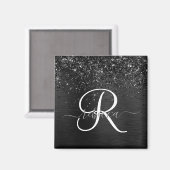 Aimant Monogramme d'étincelle à Parties scintillant noire (Recto/Verso)
