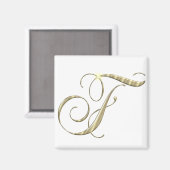 Aimant Monogramme d'or F initial (Recto/Verso)