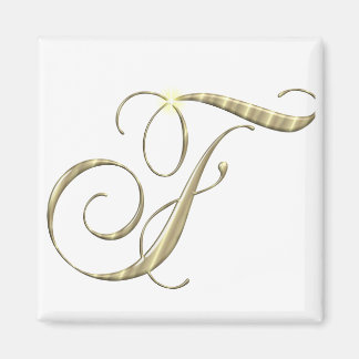 Aimant Monogramme d'or F initial