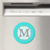 Aimant Monogramme en latte du quart turquoise (In Situ (Lave-vaisselle))