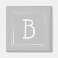 Monogramme encadré tendance gris clair et blanc in