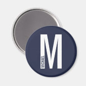 Aimant Monogramme et nom personnalisés modernes (Recto/Verso)