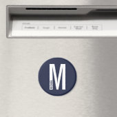 Aimant Monogramme et nom personnalisés modernes (In Situ (Lave-vaisselle))