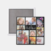 Aimant Monogramme Famille Huit Photo Customisée (Recto/Verso)