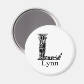 Aimant Monogramme fantaisie : Lynn (Recto/Verso)