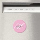 Aimant Monogramme fantaisie noir et blanc Rose (In Situ (Lave-vaisselle))