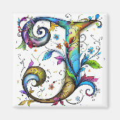 Aimant Monogramme fantaisiste J (Devant)
