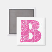 Aimant monogramme floral B lettre majuscule (Recto/Verso)