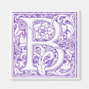 Aimant Monogramme floral élégant de la lettre B vintage