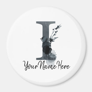 Aimant Monogramme floral I Herbe foncée Folithe