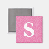 Aimant Monogramme floral orné - Lettre S (Recto/Verso)