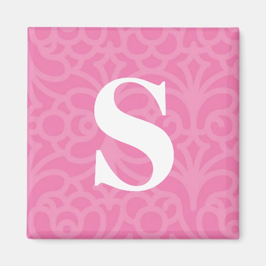 Aimant Monogramme floral orné - Lettre S (Devant)