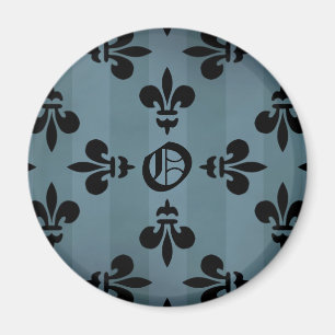 Aimant Monogramme gothique élégant O de victorian fleur