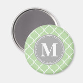 Aimant Monogramme Gris de lattice marocain (Recto/Verso)