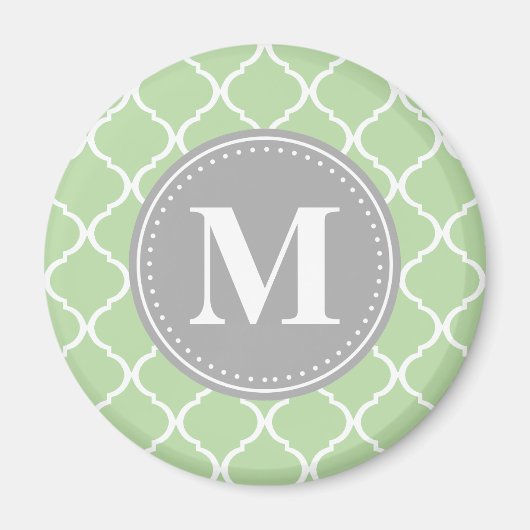 Aimant Monogramme Gris de lattice marocain (Devant)