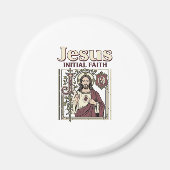 Aimant Monogramme initial de Jésus Foi Monogramme initial (Devant)