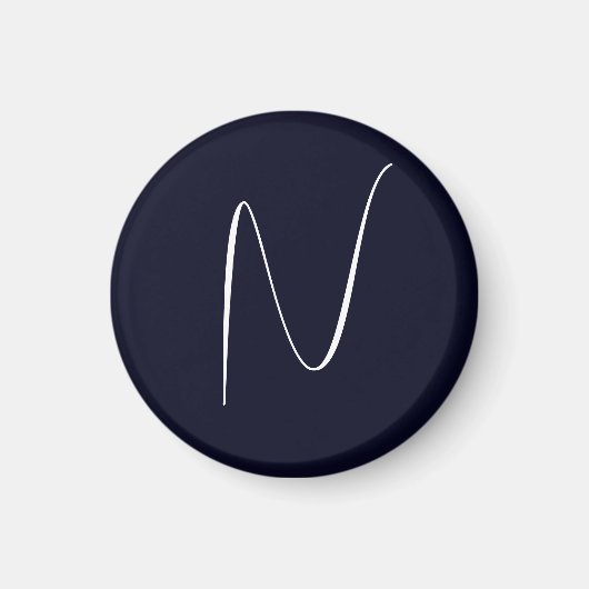 Aimant Monogramme Initial Manuscrit Professionnel Simple (Devant)