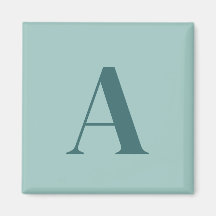 Monogramme Initial Minimaliste Turquoise/Teal