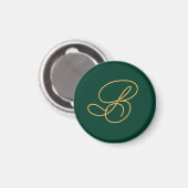 Aimant Monogramme Initial Vert de Logo d'Entreprise Marqu (Recto/Verso)