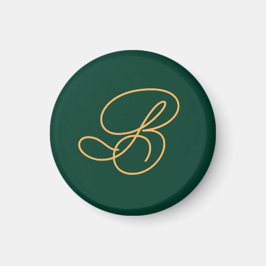 Aimant Monogramme Initial Vert de Logo d'Entreprise Marqu (Devant)