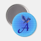 Aimant Monogramme initiale A Bluebird (Recto/Verso)