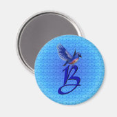 Aimant Monogramme initiale B Bluebird (Recto/Verso)