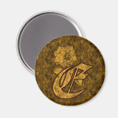Aimant Monogramme Initiale E Élégante Fleur de Pivoine en (Recto/Verso)