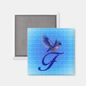Aimant Monogramme initiale F Bluebrd (Recto/Verso)