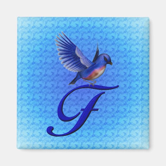 Aimant Monogramme initiale F Bluebrd (Devant)