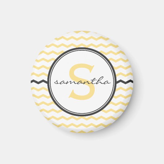 Aimant Monogramme jaune Chevron (Devant)