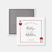 Aimant Monogramme Jeu Carte Mariage Enregistrer La Date (Recto/Verso)