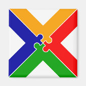 Aimant Monogramme Lettre X Puzzle (Devant)
