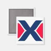 Aimant Monogramme lettre X rouge et bleu (Recto/Verso)