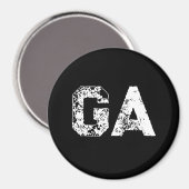 Aimant Monogramme Lettres Initiales Noir Blanc Simple (Recto/Verso)