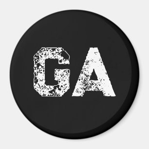 Aimant Monogramme Lettres Initiales Noir Blanc Simple