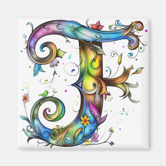 Aimant Monogramme lunaire F (Devant)