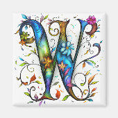 Aimant Monogramme lunaire W (Devant)