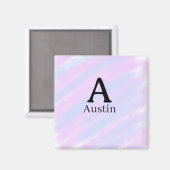 Aimant Monogramme majuscule masculine ajouter un nom past (Recto/Verso)