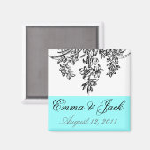 Aimant Monogramme Mariage de mariée et de chambre (Recto/Verso)