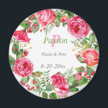 Aimant Monogramme Mariage rose<br><div class="desc">Monogramme Aimant floral rose. Merveilleux pour les mariages,  les douches nuptiales et les faveurs de fête,  y compris et les paquets d'accueil. Cependant,  leur utilisation va au-delà des mariages. Ils sont bons pour les faveurs de fête pour les Anniversaires et les fêtes portes ouvertes,  ou une nouvelle maison.</div>