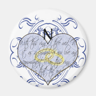 Aimant Monogramme Mariage Vow Heart