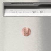 Aimant Monogramme métal brossé Chic Rose or initial (In Situ (Lave-vaisselle))