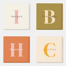 Monogramme Minimaliste Prénom Rose & Orange