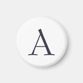 Aimant Monogramme moderne élégant bleu clair initial (Devant)