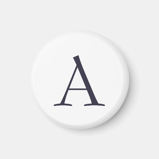 Aimant Monogramme moderne élégant bleu clair initial (Devant)