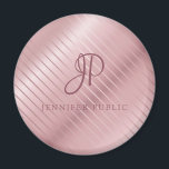 Aimant Monogramme Moderne Elegant Rose Modèle or<br><div class="desc">Monogramme Moderne Elegant Rose Or Modèle Arrondi Magnet.</div>