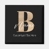 Aimant Monogramme moderne Initiale B & Nom Personnel (Devant)