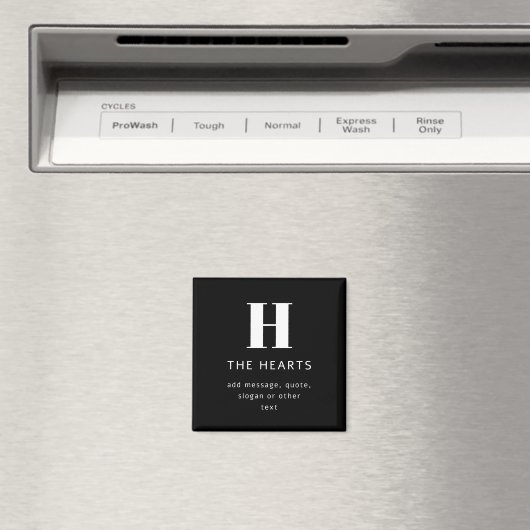 Aimant Monogramme moderne modifiable Nom et message | Noi (In Situ (Lave-vaisselle))