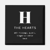 Aimant Monogramme moderne modifiable Nom et message | Noi (Devant)